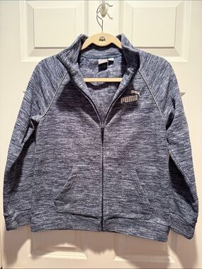 Puma Heathered Blue Full-Zip Jacket